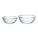 HARIO(ハリオ) 耐熱ガラス製 浅型 ボウル 2個セット 2000ml 2500ml BUONO kitchen マルチ ボール クリア 日本製 MXPA-...