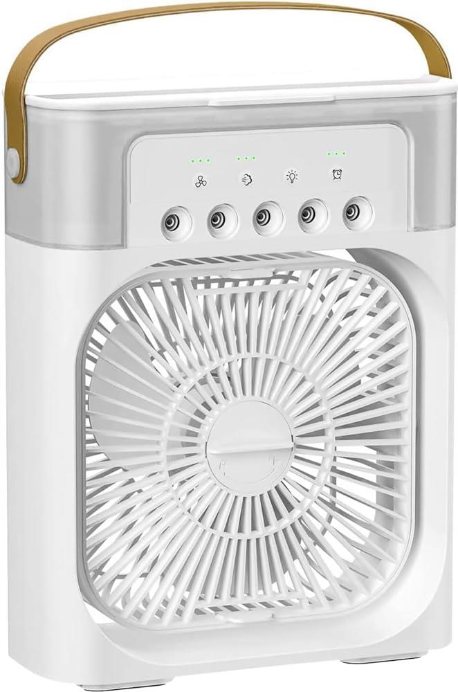 トレードワン(TRADE ONE) 卓上扇風機 卓上クーラー 冷風機 冷風扇 強力 ミストファン コンパクト 自宅 オフ ィス USB充電式 ホワイト 30739