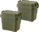 リス(RISU) 収納ボックス トランクカーゴ 22L グリーン 日本製 TC-20S 2個セット コンテナ ボックス スタッキング 屋外収納 キャンプ 防水 GHON100