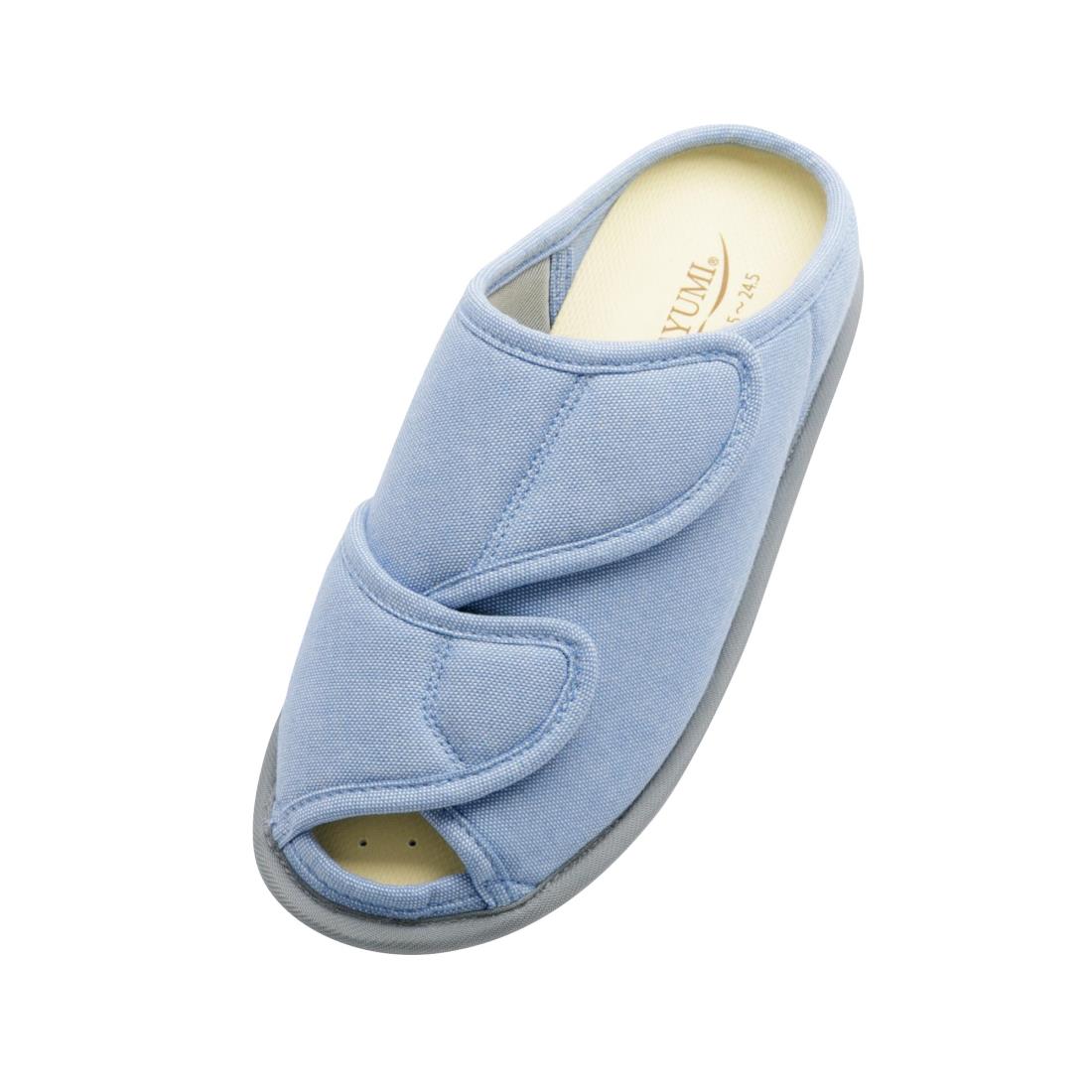 あゆみ ケアシューズ オープンフィット 3E 室内用 軽量/転倒予防 両足セット ブルーMサイズ 22.0~23.0cm 2237