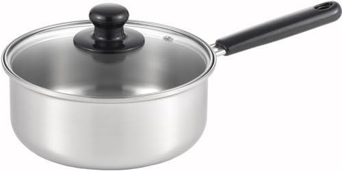 ヨシカワ クック・ルック ベーシック 片手鍋 20cm 2.7L IH・ガス火両用 ガラス蓋 ステンレス 燕三条 日本製 SJ3772