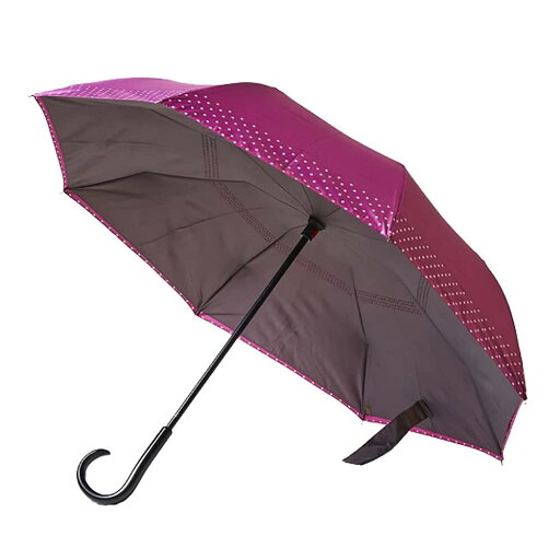 EN FANCE(アンファンス) 晴雨兼用傘 ピンク×ドット 61cm 逆さに開く二重傘 サーカス 8本骨 UVカット EF-UM01PK EN FANCE(アンファンス) 晴雨兼用傘 ピンク×ドット 61cm 逆さに開く二重傘 サーカス 8本骨 UVカット EF-UM01PK