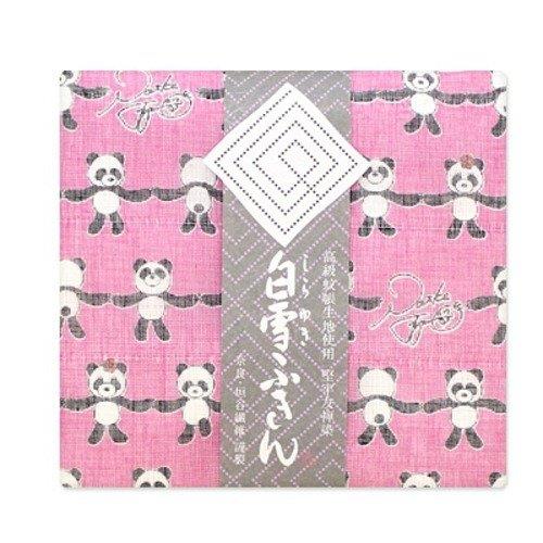 白雪ふきん 白雪友禅ふきんハッピー★ぱんだ ピンク