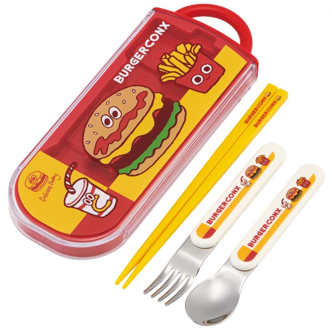 スケーター(Skater) お弁当 トリオセット 箸 スプーン フォーク バーガーコンクス フレンズ 子供用 抗..
