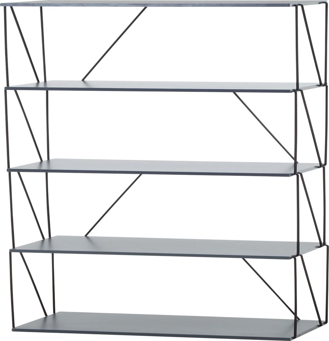 不二貿易 オープンラック ワイヤーラック 幅61×奥行31×高さ155.5cm ダークグレー 5段 60幅 組立商品 EZBO 67324