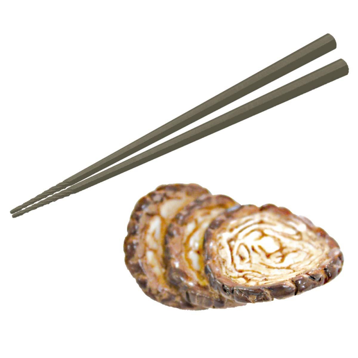 アルタ Artha すべらせん箸 (上) 箸置きセット 黒檀 箸置き チャーシュー らせん形状 食洗器対応 SPS樹脂 AR0623238