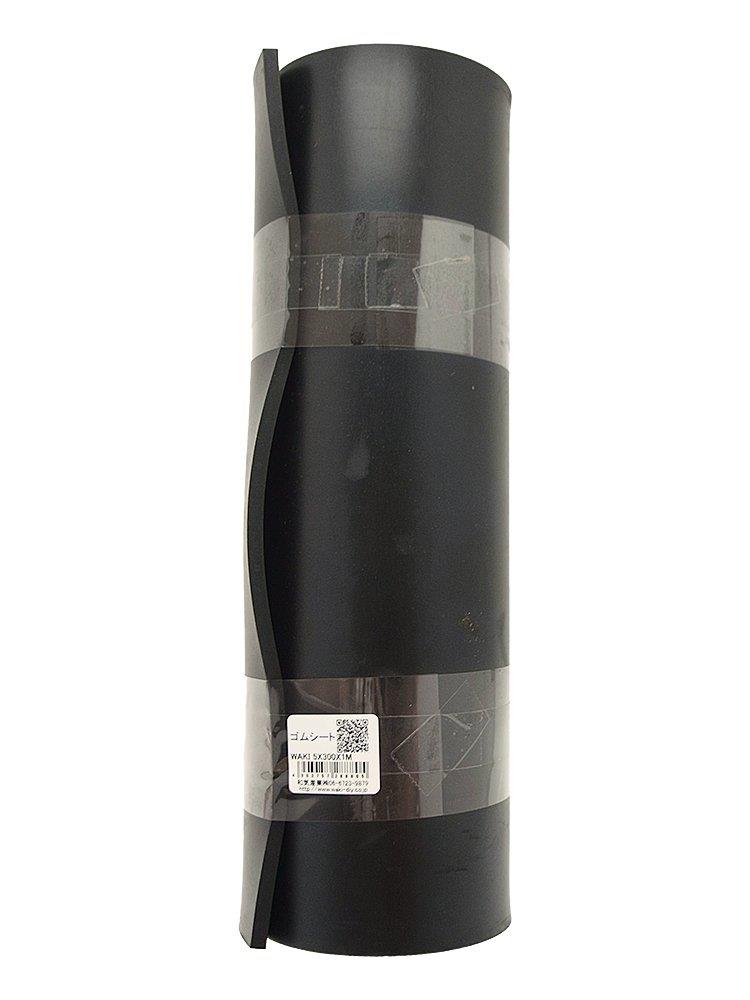 和気産業 ゴムシート 天然ゴム(NR) 黒 厚み5x幅300mmx長さ1m 床 滑り止め クッション材 WGS-535