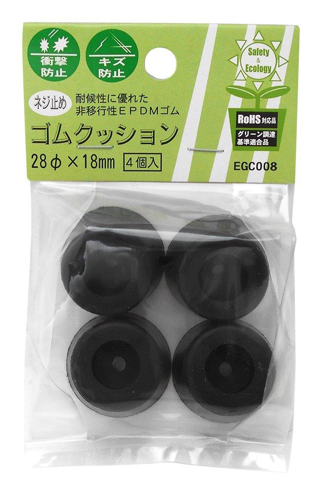 和気産業 ネジ止め ゴムクッション 28φ×18mm 傷防止 衝撃防止 EGC-008 4個入
