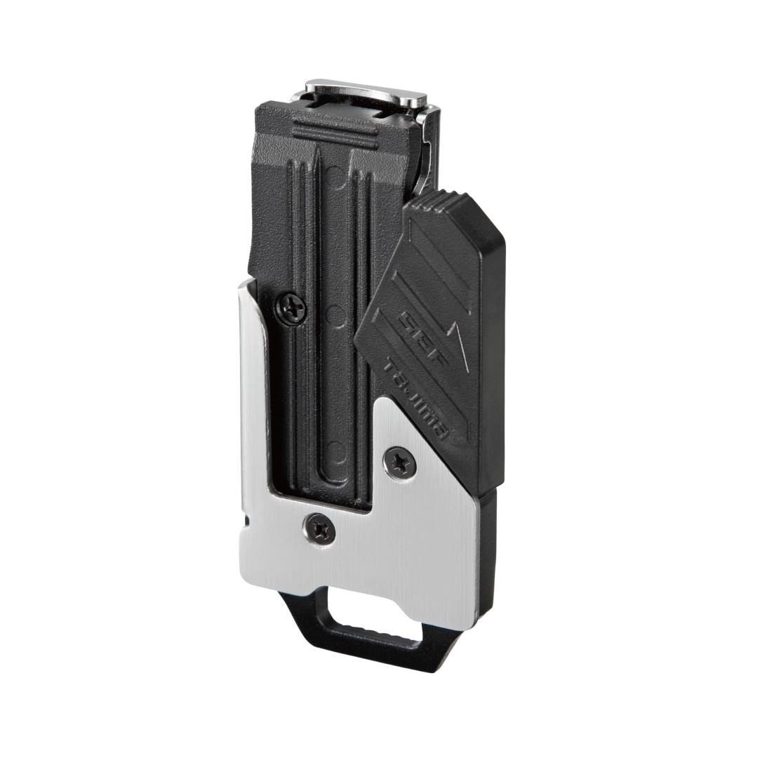 タジマ セフシステム セフホルダー胴ベルト用 クリップ式 金属 右用 SFC-MHLD 作業着のポケットや腰袋のフチにも取付可能 セフが不意に外れにくいロック機構付 安全ロープ取付環付 強度重視の金属タイプ