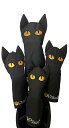 P.Golf ピーゴルフ ヘッドカバー 黒猫【1,3,5,UTセット】 (【*4点セット】)