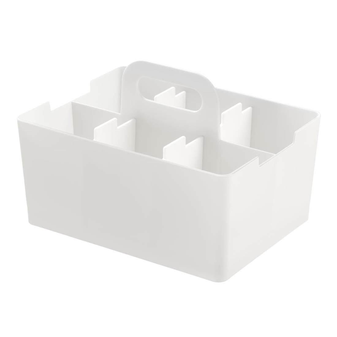 JEJアステージ(JEJ Astage) 収納ボックス デスクトート ミニ デスクオーガナイザー ホワイト 積み重ね 日本製 幅21.5×奥行16.3×高さ14.5cm