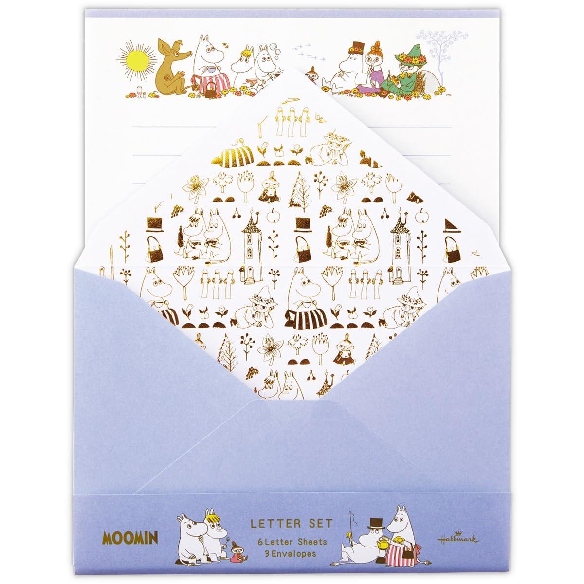ホールマーク ムーミン レターセット ハッピーインネイチャー ブルー 834166