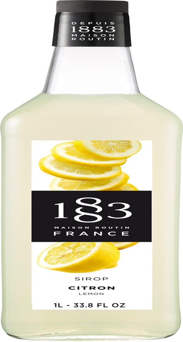 サイズ：1リットル (x 1)◆商品名：1883 Maison Routin (メゾン・ルータン) レモン シロップ 1000ml 【割り材・調理】 1 個原材料:甘蔗糖 水(鉱泉水) ブドウ糖果糖液糖 濃縮レモンジュース 香料 クエン酸内容量:1000ml商品サイズ(高さx奥行x幅):32cm×7.3cm×7.3cm原産国:フランス用途:カクテル、コーヒー、かき氷、炭酸割り、調理 等商品紹介 香り:レモンの皮を摩り下ろしたような密度の高い香りと蜂蜜のまろやかなアロマが共存しています。 味わい:搾りたてのレモンの確りとした酸味をそのままに、皮と果肉の果実味と蜂蜜のようなまろやかな甘みがコントラストと共に共存します。 原材料・成分 甘蔗糖 水(鉱泉水) ブドウ糖果糖液糖 濃縮レモンジュース 香料 クエン酸