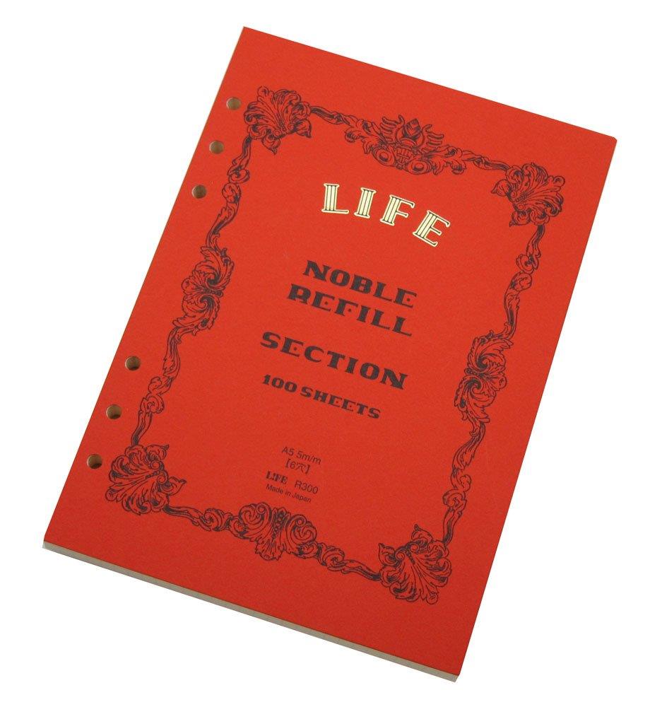 ライフ ノーブル システム手帳 リフィル 方眼 A5 R300