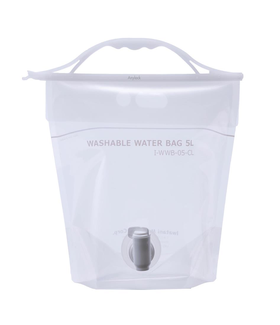 岩谷マテリアル 水タンク ウォッシャブル ウォーターバッグ 5L 透明 WWB-5CL 注ぎやすいコック付き キ..