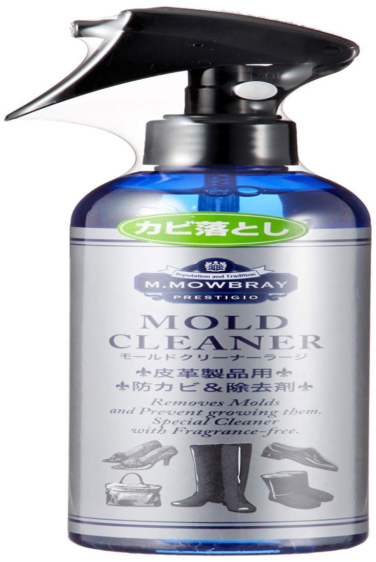 エム・モゥブレィ プレステージ 皮革製品 カビ落とし/予防 下駄箱 靴箱 無香料 非刺激臭 ツーンとしない 有機ヨード採用 菌を破壊 革靴 革ジャン ブーツ バッグ モールドクリーナー 皮革製品のカビ取りクリーナー 予防 除去 鞄 高い除菌力 無色 300ml