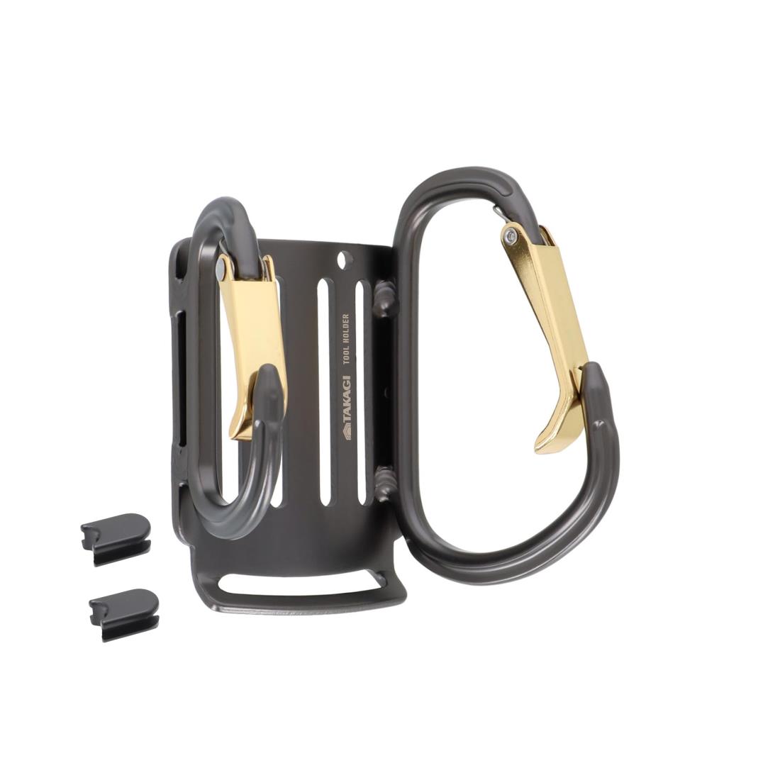 儀(Takagi) アルミ ツールホルダー スペーサー ベルト通し幅 調整可能 縦滑り・横滑りを軽減 ズレにくい ベルト幅 60mmまで対応 工具重量 3kg以内 工具掛け 収納 脱着 スム ーズ 軽量 腰への負担軽減 2個付き ブラック THA-5B