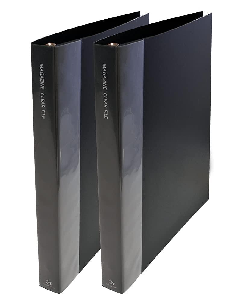 グリーンウィーク 雑誌 切り抜き マガジン クリア ファイル A4変形ワイド 30穴リング バインダー （ク..