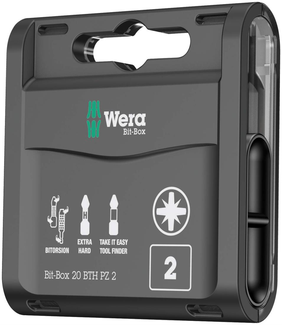 WERA ヴェラ 20本組 ポジドライブ バイトーションビットセット サイズPZ2 全長25mm 057762