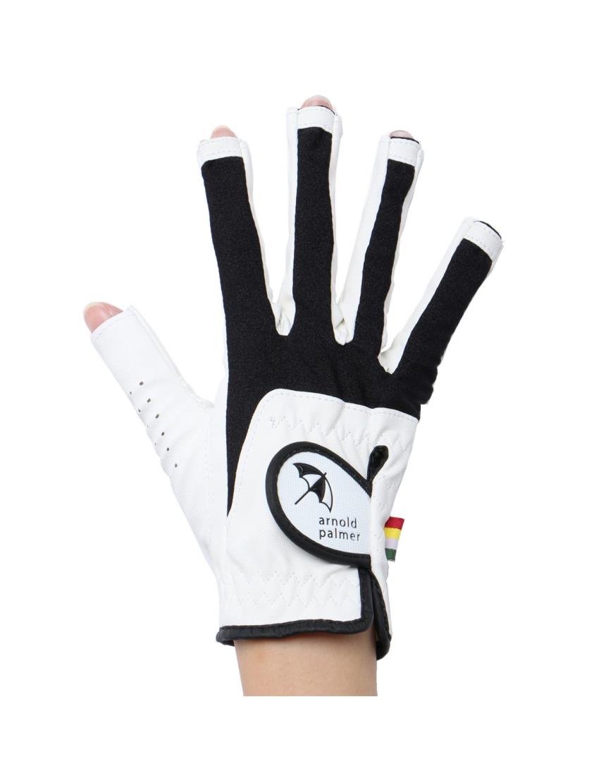 アーノルドパーマー ゴルフ 右手用グローブ レディース ネイル APG-03HR BK/WH