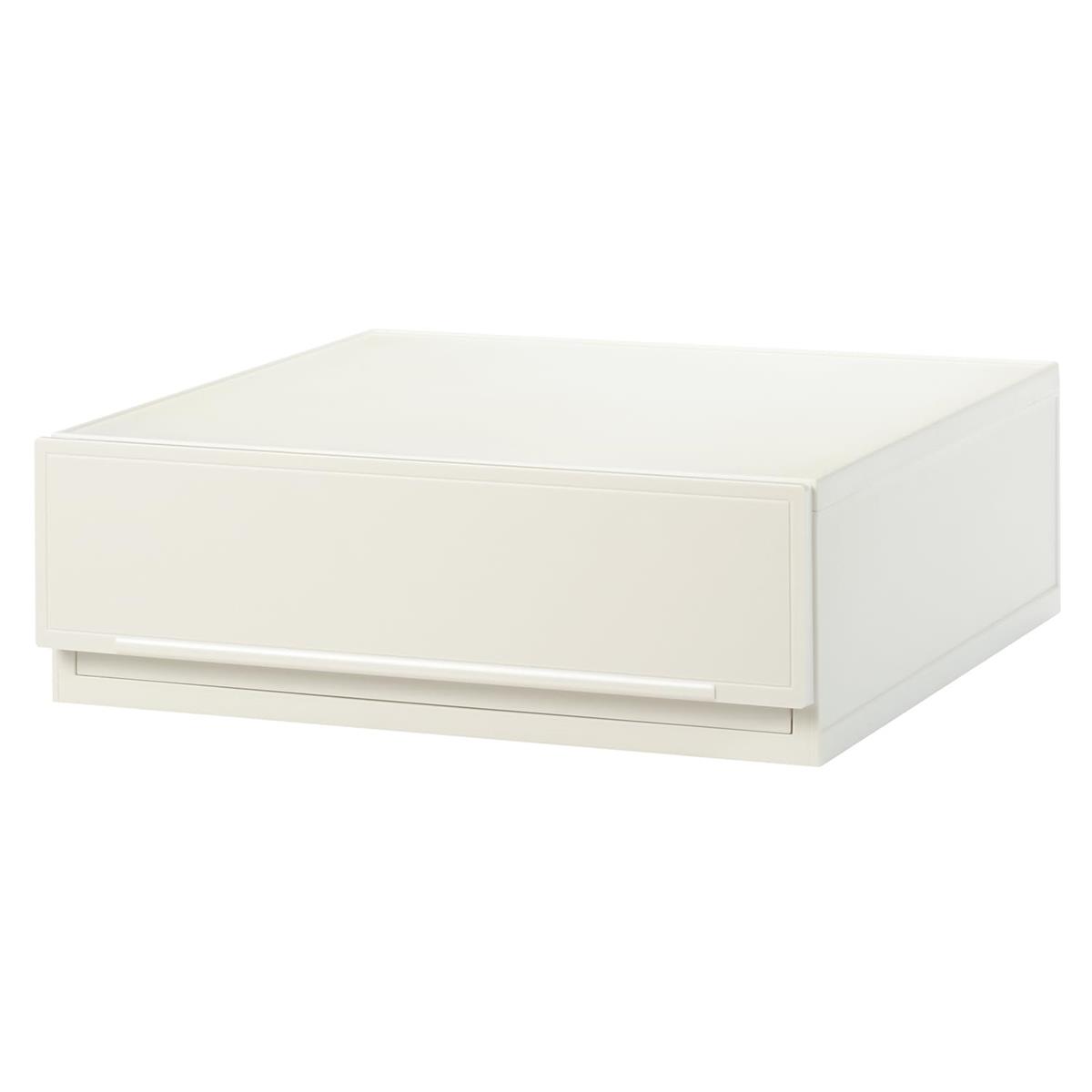 サンカ コレクトケース 組み合わせ自由自在 引き出し収納ケース ワイドS ホワイト (前パネル鏡面) ライ..