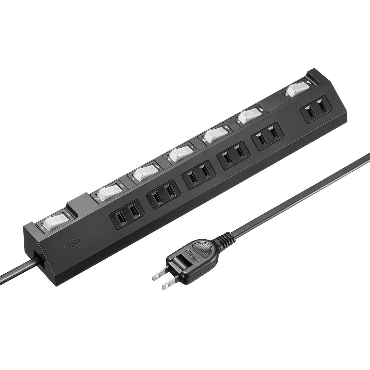 サンワサプライ 電源タップ 6個口・2ピン(3m) 節電 個別・一括集中スイッチ ホコリ防止シャッター 強力..