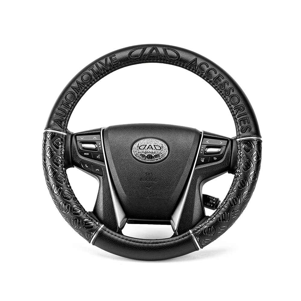 ギャルソン DAD ハンドルカバー ロイヤルステアリングカバー 刺繍ブラック モノグラムレザー Sサイズ D..