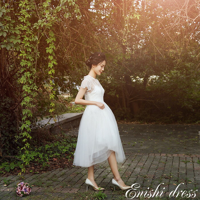 ウェディングドレス スリングスカート レースボレロ 2点セット ミモレ丈ドレス ふわふわ ソフトチュール 軽い 柔らか かわいい 上品 豪華 エレガント 優雅 ...