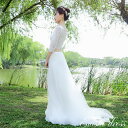 チュールスカート ロングスカート ウエディングスカート セパレートドレスのスカート Aライン ウエストゴム フレアスカート プリーツスカート ロングスカート マ...