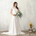 ウェディングドレス シフォンドレス エンパイアライン 二次会 花嫁 ドレス バックリボン レーストップス 前撮り 後撮り フォトウェディング 結婚式 披露宴 パ...