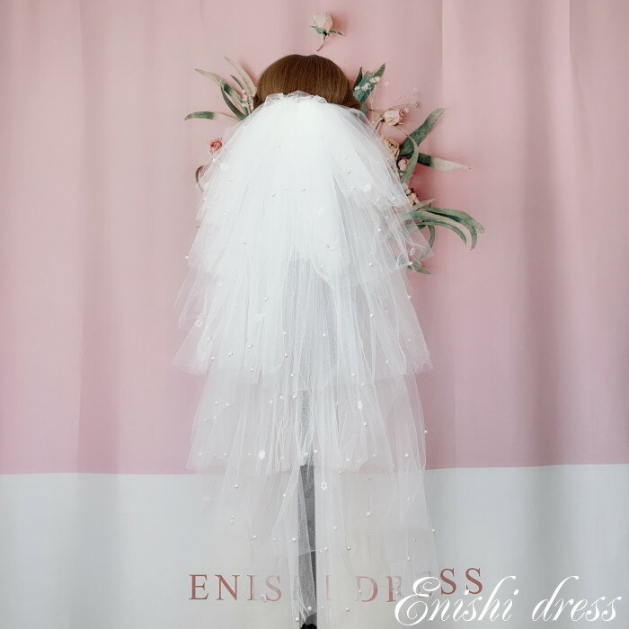 ウェディングベール パール フリーサイズ 二次会 花嫁 ドレス 前撮り 後撮り フォトウェディング 結婚式 披露宴 パーティー かわいい エレガント 豪華 ハンドメイド サイズオーダー オーダーメイド無料