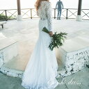 ウェディングドレス マーメイドドレス 長袖 レースドレス 花柄 ロングドレス 結婚式 披露宴 二次会 前撮り パーティー くるみボタン かわいい おしゃれ 高級...