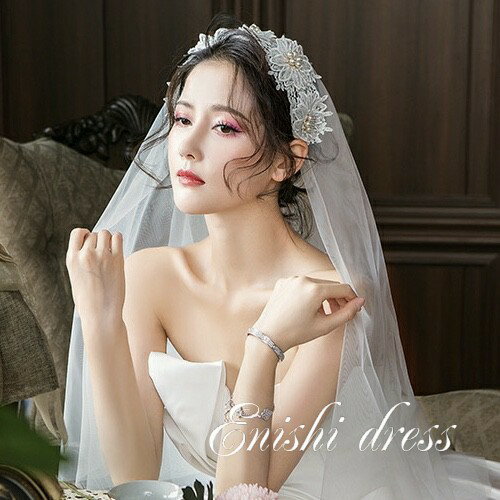 ウェディングベール ソフトチュール 刺繍 パール ハンドメイド ベールダウン かわいい 上品 豪華 エレガント 優雅 インスタ映え 花嫁 結婚式 披露宴 二次会...