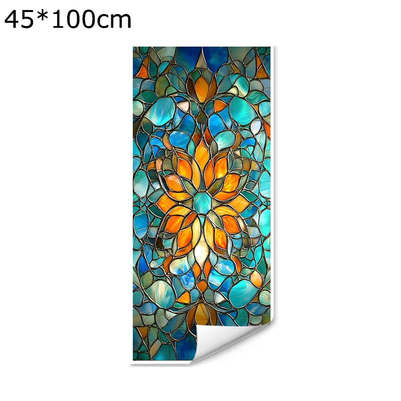 uvカットシート 窓ガラスフィルム 教会の様式 欧米風 ステンドグラス 見えない 花卉 両面印刷 インテリアシール 断熱 ウィンドウフィルム めかくしシート レトロ 貼ってはがせる おしゃれ 装飾 水で貼るだけ