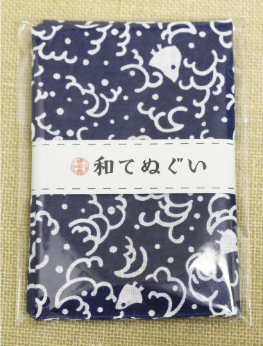 小紋調和手拭 浜千鳥 1440-3 日本式手拭 剣道 柔道 厄除け 手拭 ハンカチ タオル 開運 和風 袋 綿 紐 和柄 御守り お祝い お守り 肌に優しい 着物 ラッキーカラー 992233