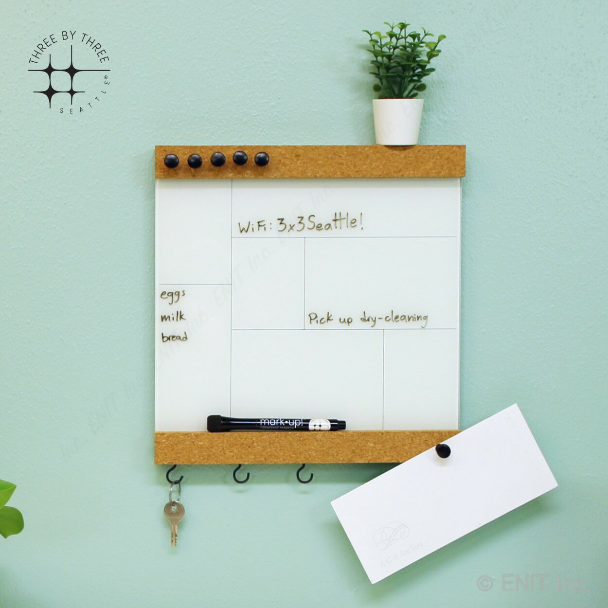 ホワイトボード コルクボード おしゃれ 壁掛け ガラス製 グラッセンコルク グリッド 新生活 リビング キッチン 賃貸 オフィス ピン 磁石 水性ペン フック ...