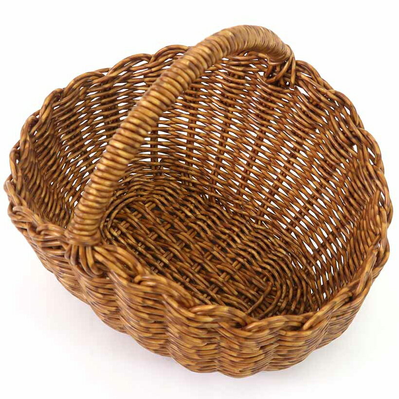 ワンハンドルで持ちやすい バスケット 収納 見た目はまるで天然素材 ナチュラルな雰囲気のお部屋にぴったり 汚れても水洗いが出来るのでキッチンやガーデン用品に 2...