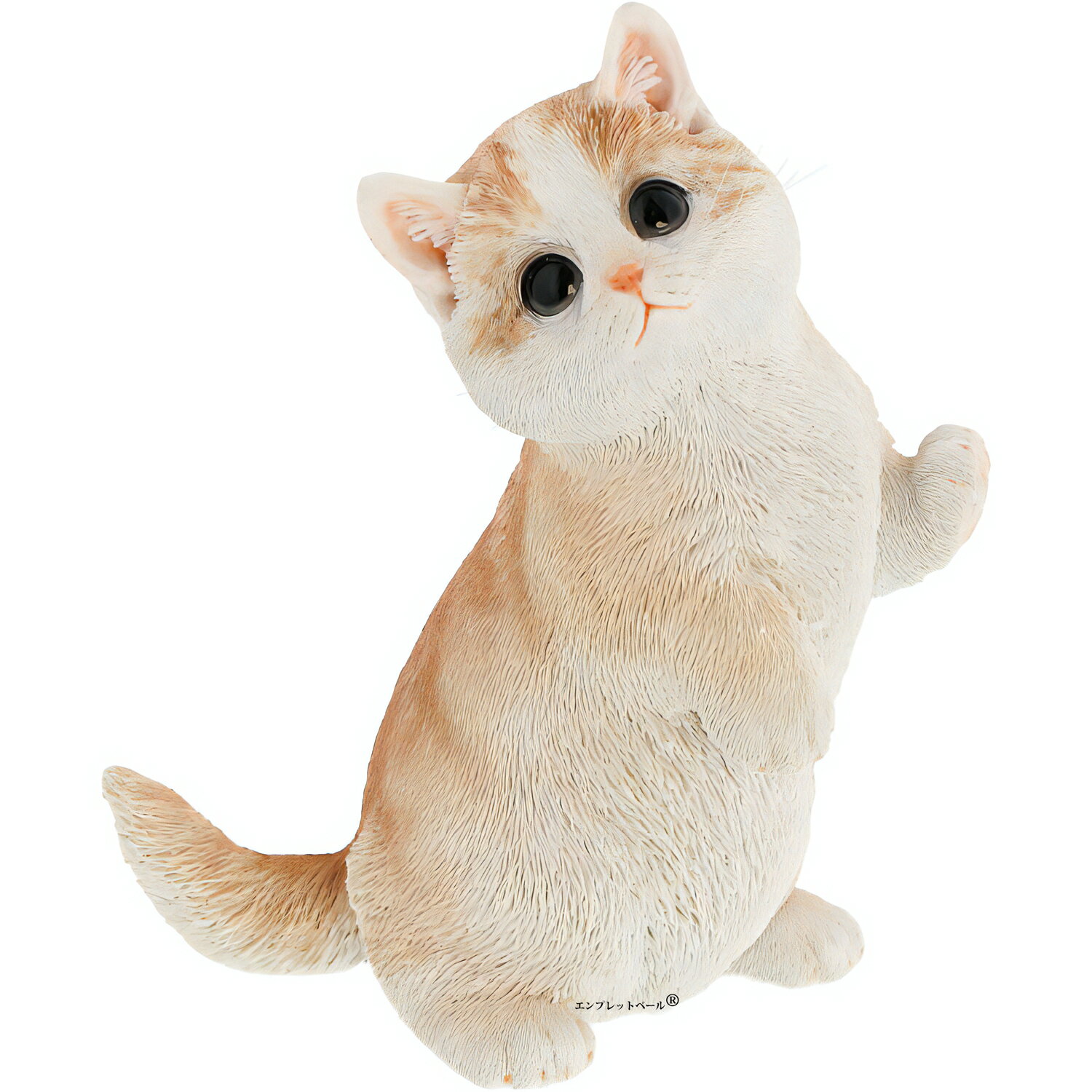 リアルすぎてドキッとするほど本物そっくりなネコの ガーデンオーナメント マンチカン 見上げる 猫好きな人へのプレゼント オブジェ 置物 クリーム、ブルーの2色からお選びいただけます