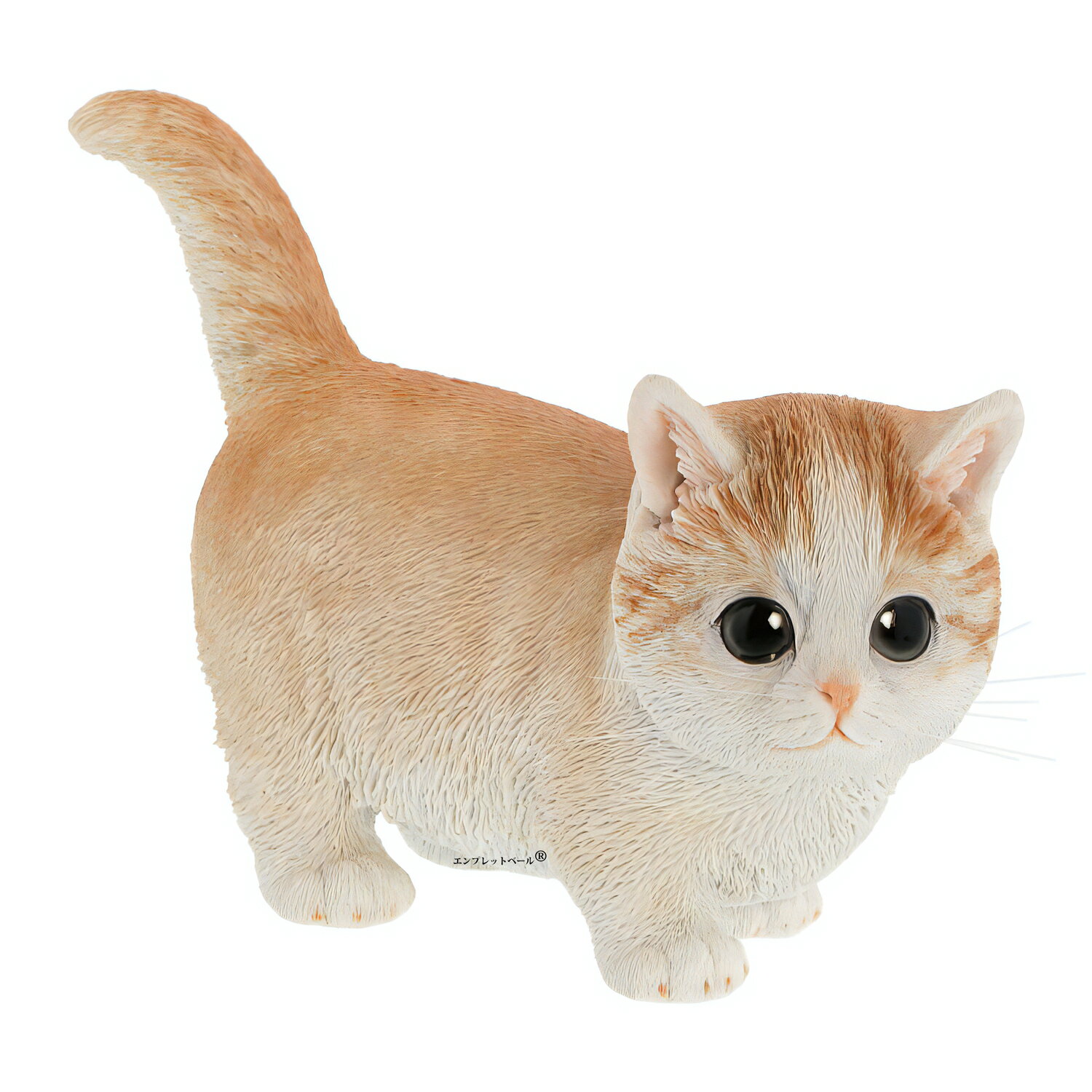 リアルすぎてドキッとするほど本物そっくりなネコの ガーデンオーナメント マンチカン よちよち歩き 猫好きな人へのプレゼント オブジェ 置物 クリーム、ブルーの2色からお選びいただけます