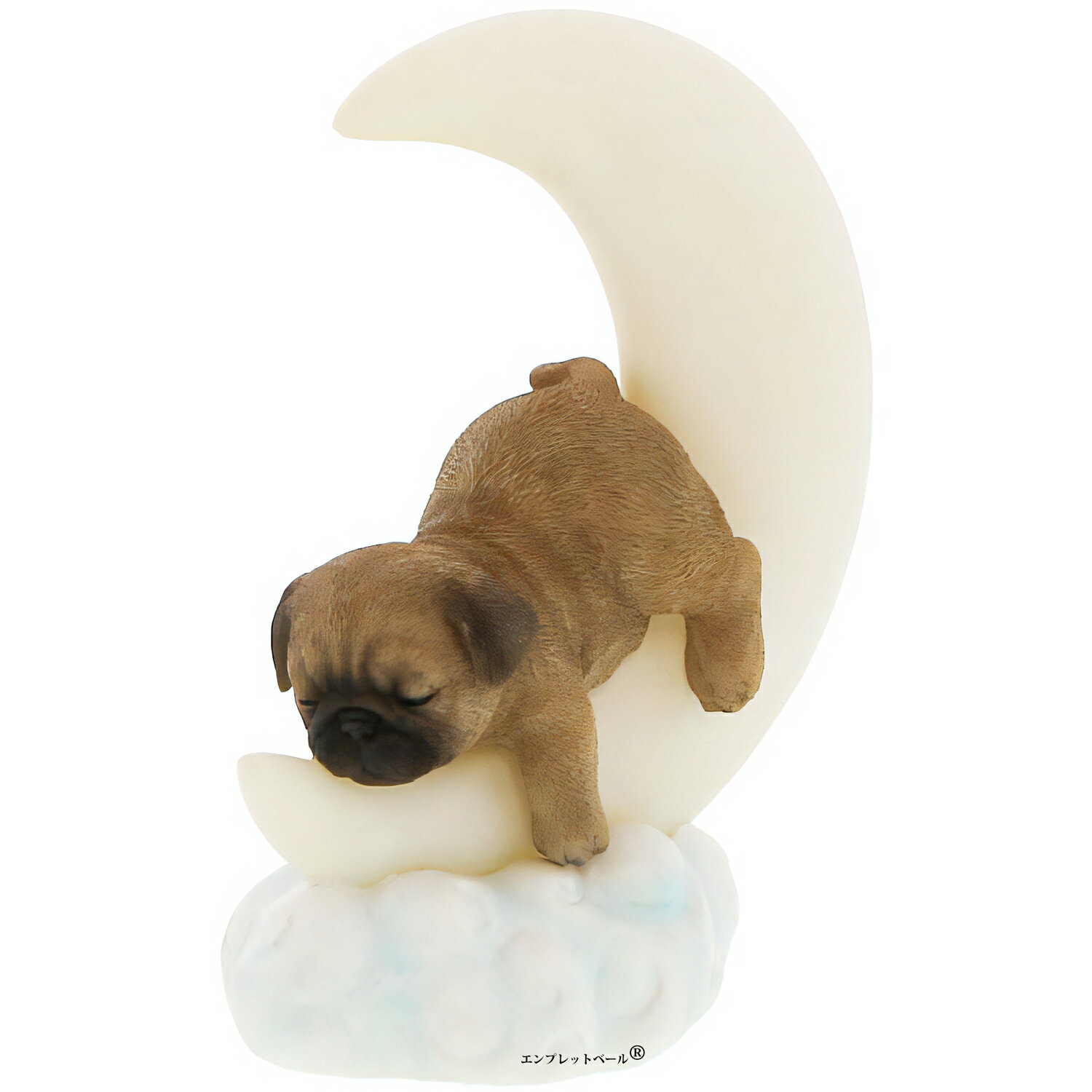 Rakuten - リアルすぎてドキッとするほど本物そっくりな犬の ガーデンオーナメント ムーンライト 三日月に抱きつき 癒される 犬好きな人へのプレゼント オブジェ 置物 パグ、フレンチブル、シュナウザーの3種からお選びいただけます