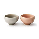 ガラスの結晶を混ぜこんだような優しいテイストの ペア ボウル 直径12.5×高さ7.6cm 540ml 優しい風合いのかたちとニュアンスカラー グレーとピンクの...