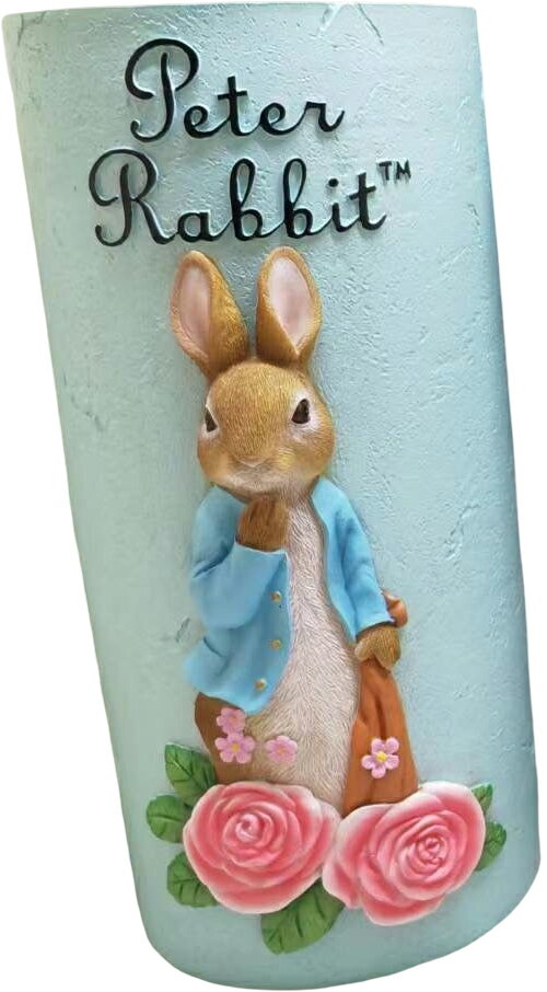 樂天商城 - ピーターラビット 傘立て スカイブルー グレー 薔薇 直径14×高さ30cm ハンドペインティング ひとつひとつ丹念に着色 絵本を造形から半立体として再現 玄関に置くだけで楽しさを演出 ギフトとして最適