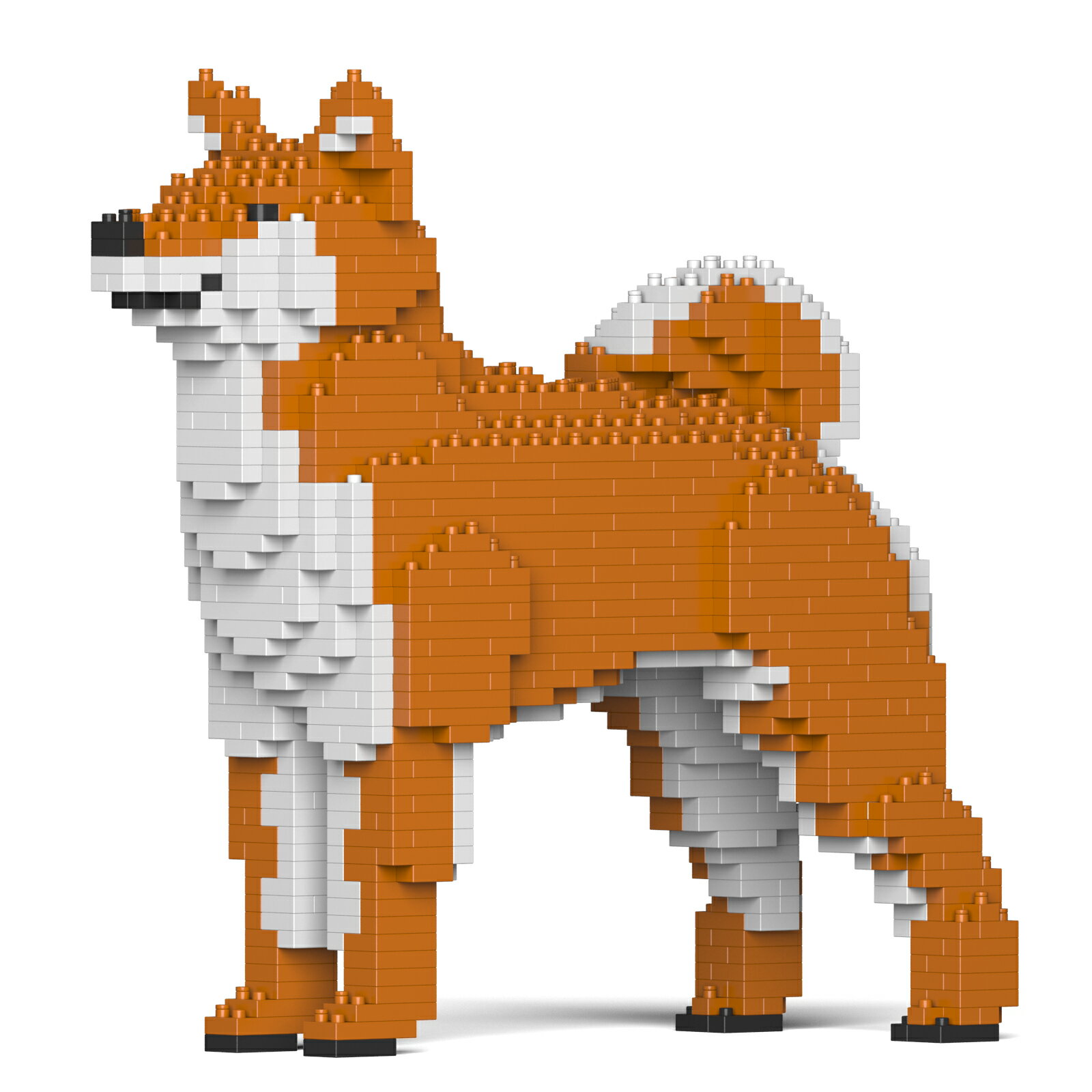 樂天商城 - リアルな動物オブジェを作れる ブロックおもちゃ クールで凛々しい 柴犬 24.4×10×高さ23.3cm ネジで固定する丈夫なブロック 大人向け 立体パズル 崩れない インテリア小物 JEKCA エンヴェールヘルック