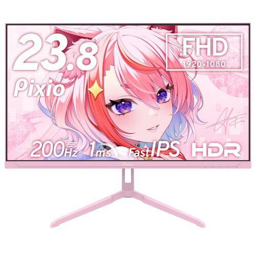 Pixio PX248 Wave Pastel Pink ゲーミングモニター パステルピンク 23.8インチ 200Hz FHD スピーカー内..