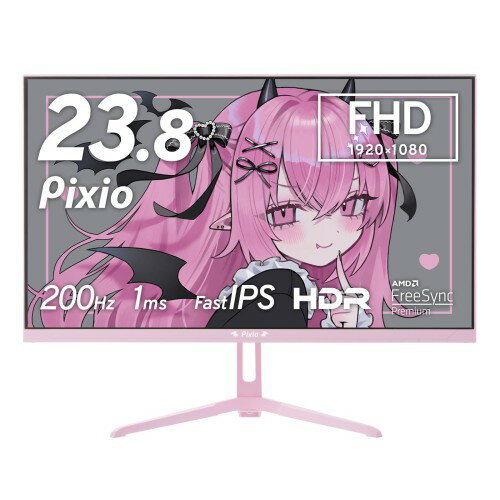 PX248 Wave Pastel Pink Devil ゲーミングモニター 23.8インチ 200Hz FHD IPS