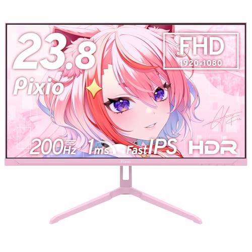 Pixio PX248 Wave Pastel Pink ゲーミングモニター パステルピンク 23.8インチ 200Hz FHD スピーカー内..