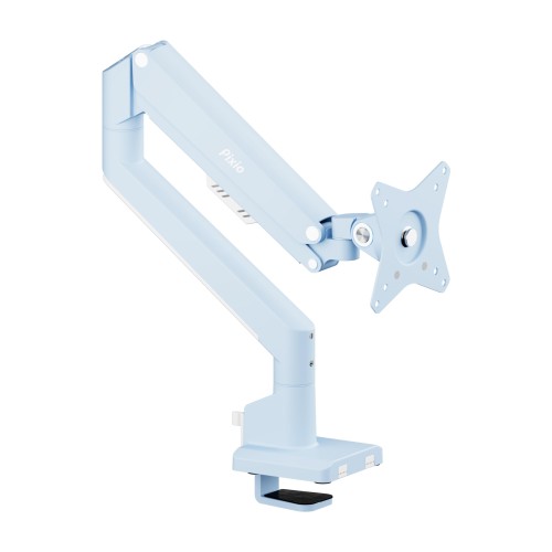 Pixio PS1S Wave Pastel Blue モニターアーム シングル かわいい 上下 左右 32インチ 24インチ 27インチ