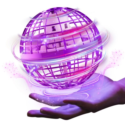 Gimamaフライングボール ジャイロ 飛行ボールトイ UFOおもちゃ ブーメランスピナー LEDライト付き クリスマス人気プレゼント(パープル)…