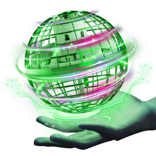 Gimamaフライングボール ジャイロ 飛行ボールトイ UFOおもちゃ ブーメランスピナー LEDライト付き クリスマス 人気を集めているプレゼント (グリーン)
