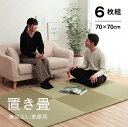 【送料無料】い草　置き畳　無地　約70×70×1.5cm　6枚組　8635130シンプル　滑り止め　防音　空気清浄　消臭　吸汗　畳